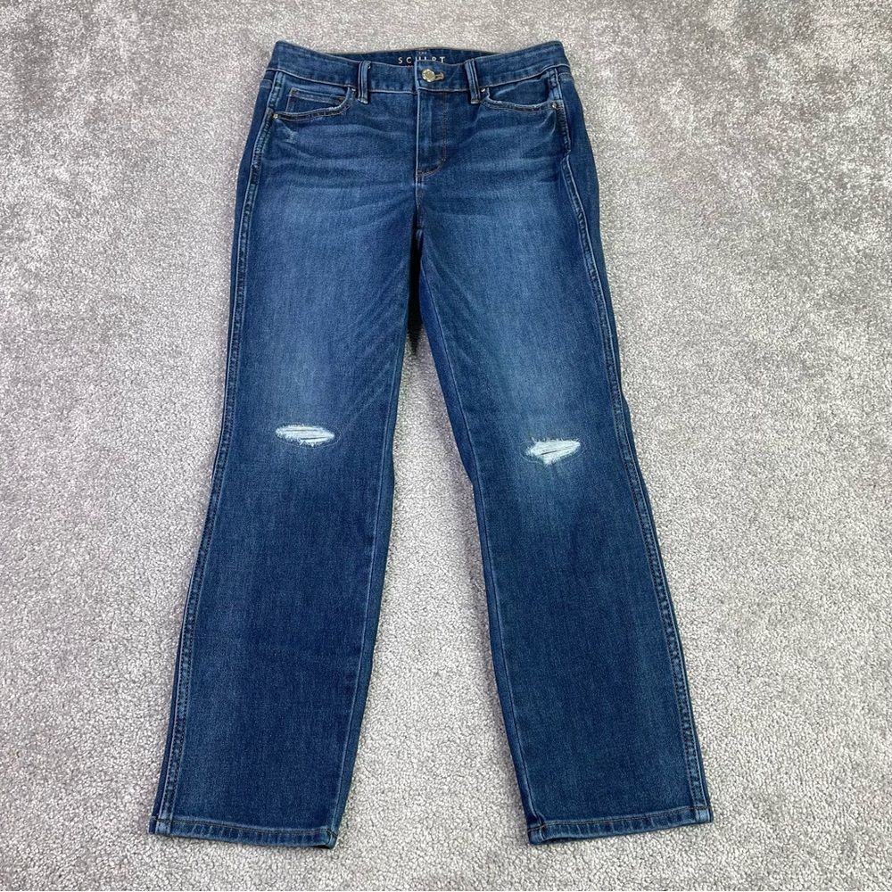 White House Black Market Sculpt Jeans Women's 4 Blue Crop Straight High Rise